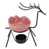 Pink Deer Iron Art Aromatherapy Burner Set Metal Essential Oil Burner Candle Holder for Home and Off