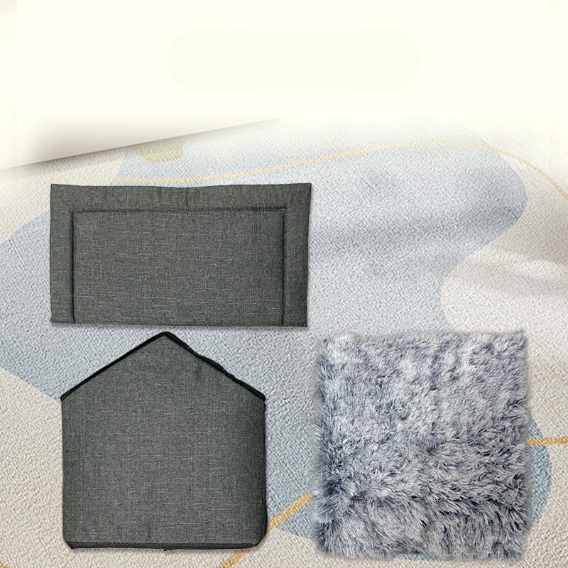 Pet Kennel Made of Linen Fabric Kennel Closed for Cats and Dogs for All Seasons Cat Villa