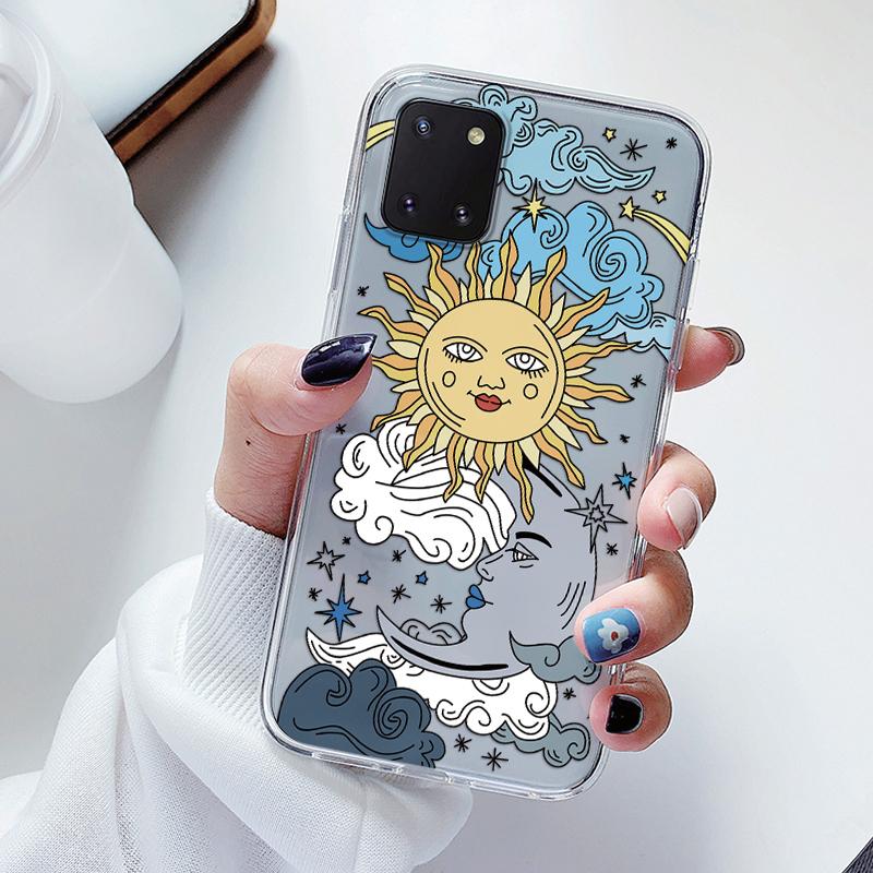 Bumper Soft Case For Samsung Galaxy Note 10 Lite Cover TPU Cartoon Pattern Flower Smile Face Fundas For Samsung A31 A50 A70 Capa Samsung Note 10 Lite