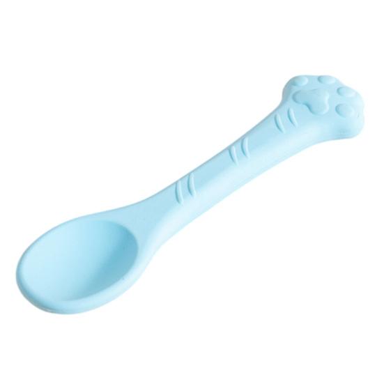 Silicone Cat Feeding Spoon Cat Treat Scoop for Wet Food Non-Slip Paw Handle