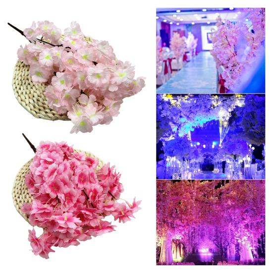 Branches de Cerisier Artificiel 55 cm de Haut Tiges Pêche Fausse Soie Arrangement de Fleurs Artificielles pour Décoration de Table de Maison Mariage