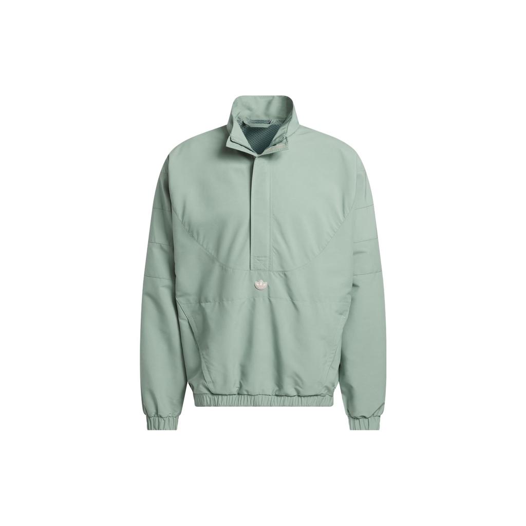 Adidas Originals Puffer Po Basketbalová bunda Jednobarevná Logo Sportovní pulovr Pánská bunda Stříbrně šedá Zelená IK3561