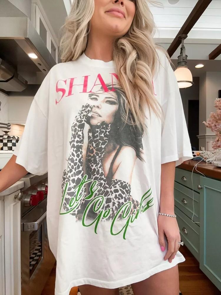 

Shania Twain Let#039s Go Girl White Unisex Reprint T shirt Classic Style S5XL Unisex T-Shirt S