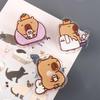 קליפ תזכיר מצויר שקוף Capybara Kawaii PP קליפ אקריליק קליפ נייר ארגונית שולחן עבודה