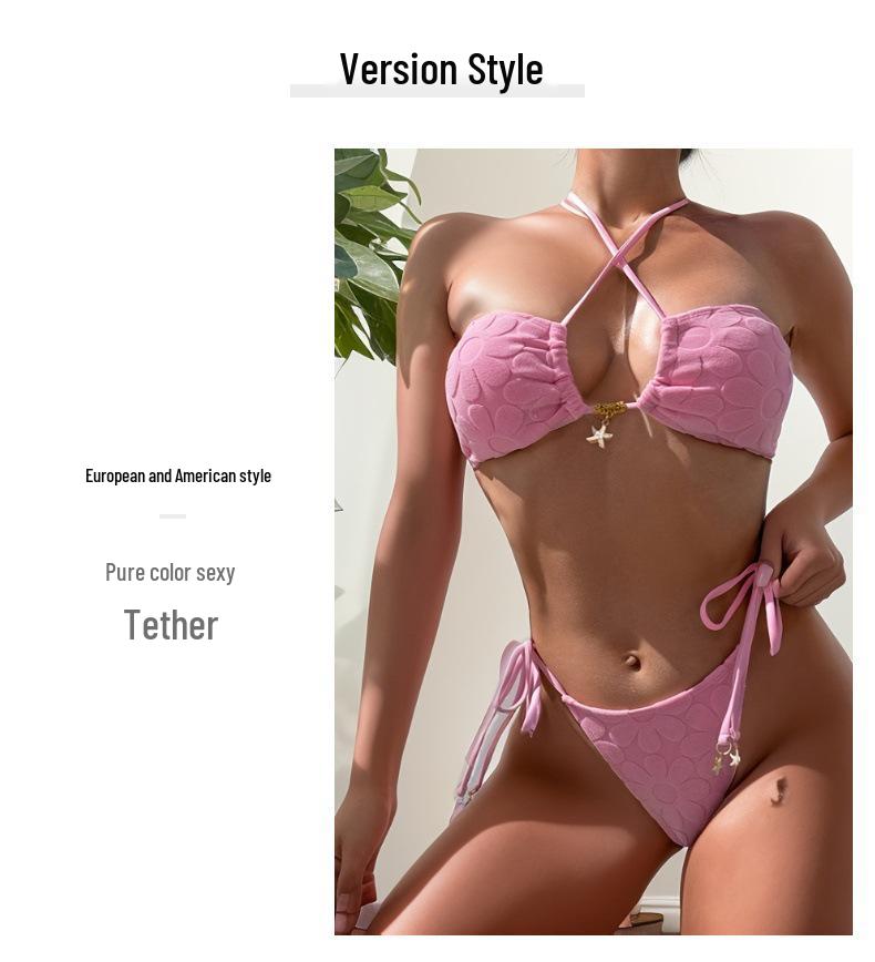 Women's Sexy Two-Piece Solid Color Bikini - Hot Selling Slimming Beach Swimwear