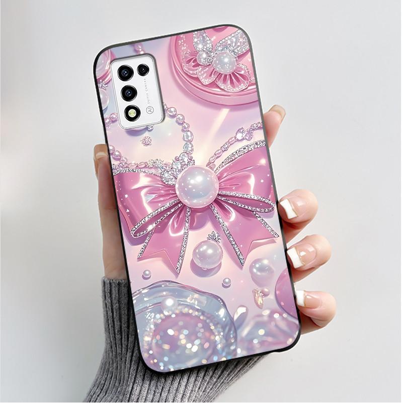 Phone Case For ZTE Libero 5G III A202ZT / Libero 5G II A103ZT Casing Fashion Butterfly Flower Black Soft TPU Case Silicone Cover