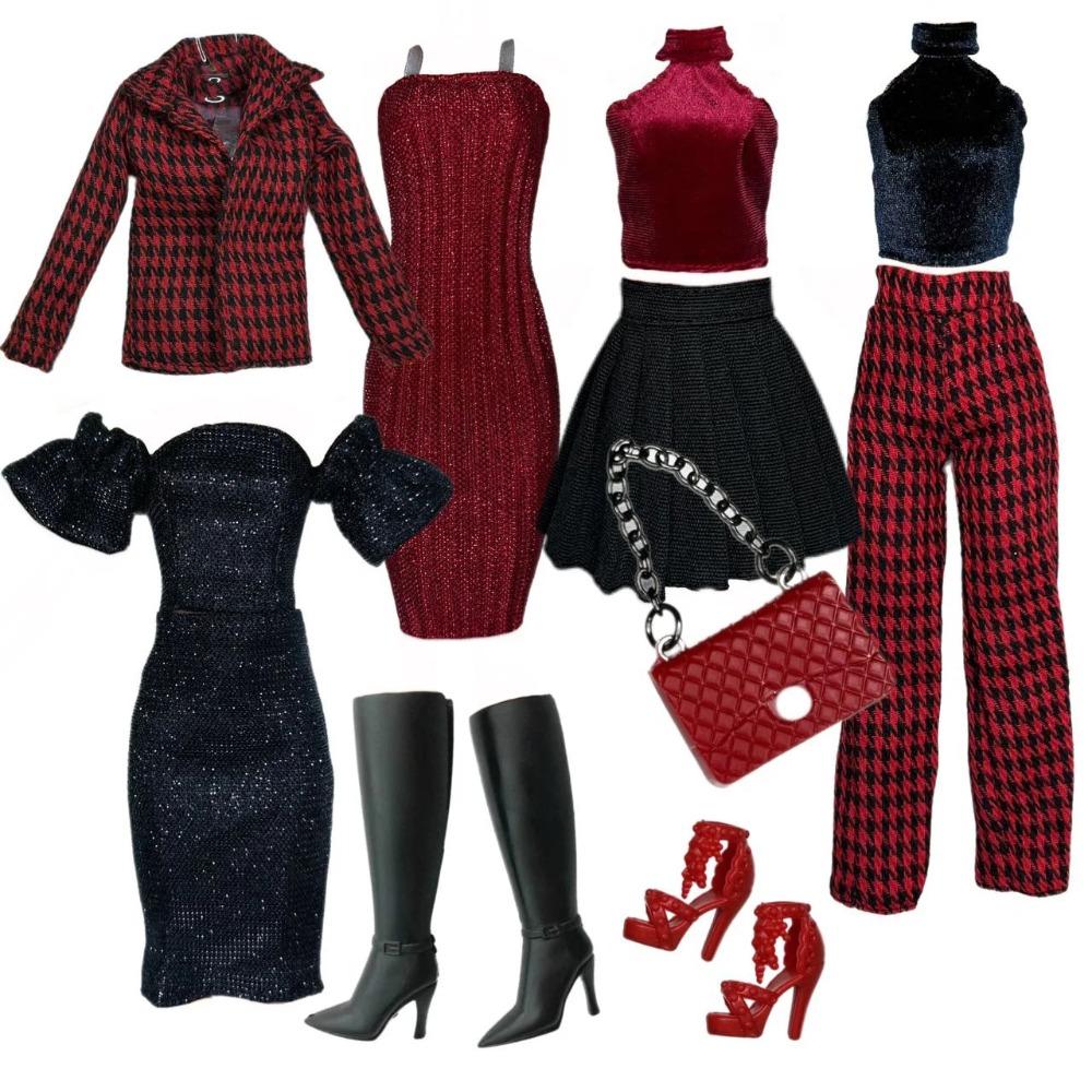 Doll Clothes Deluxe Fashion Pack Tea TIME Black & RED Classic Set for 11.5” Doll