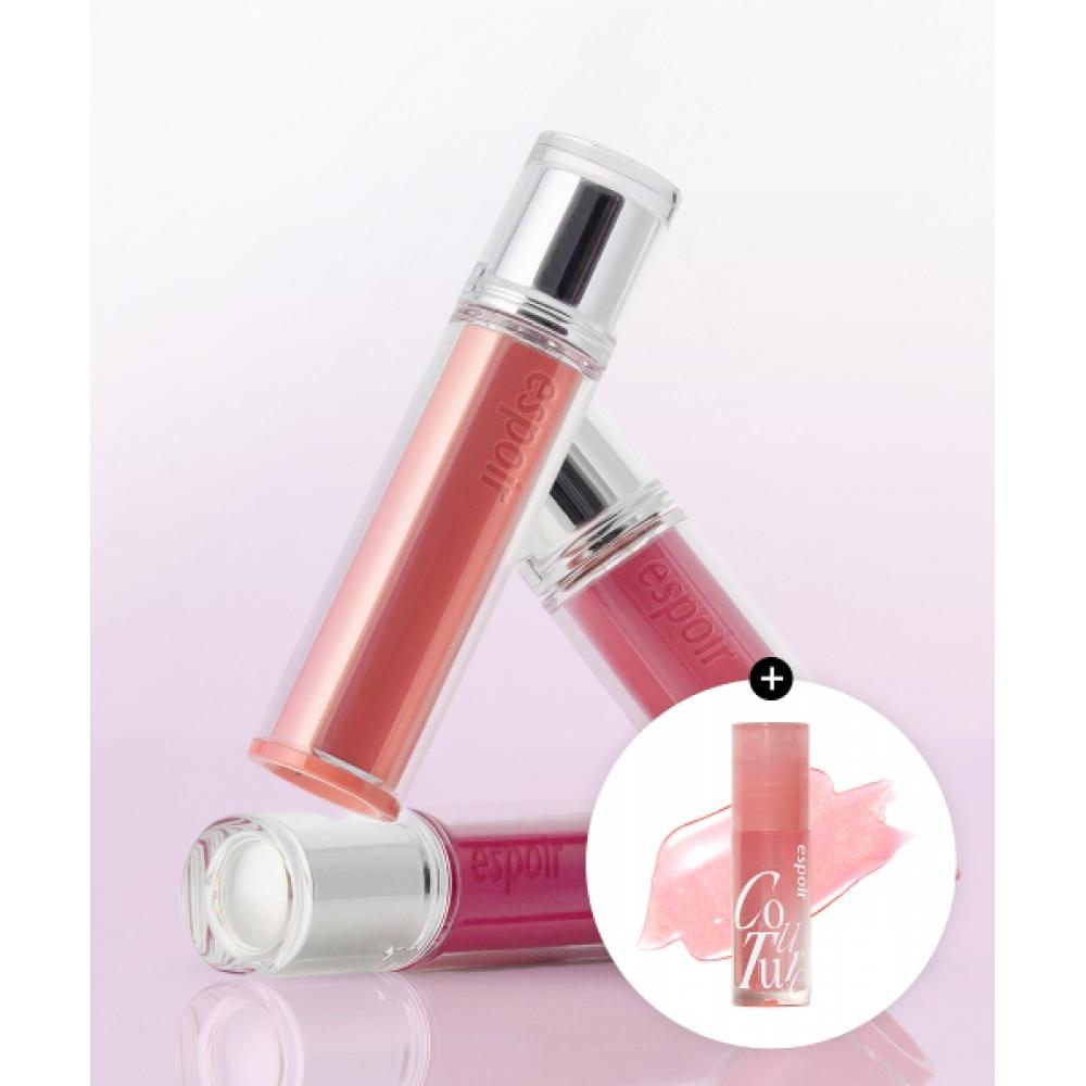 Espoir [1+1] New Couture Lip Tint Glaze Ad  + Free  Mini Lip Gloss Rosy Beam Apogato/Bubbly