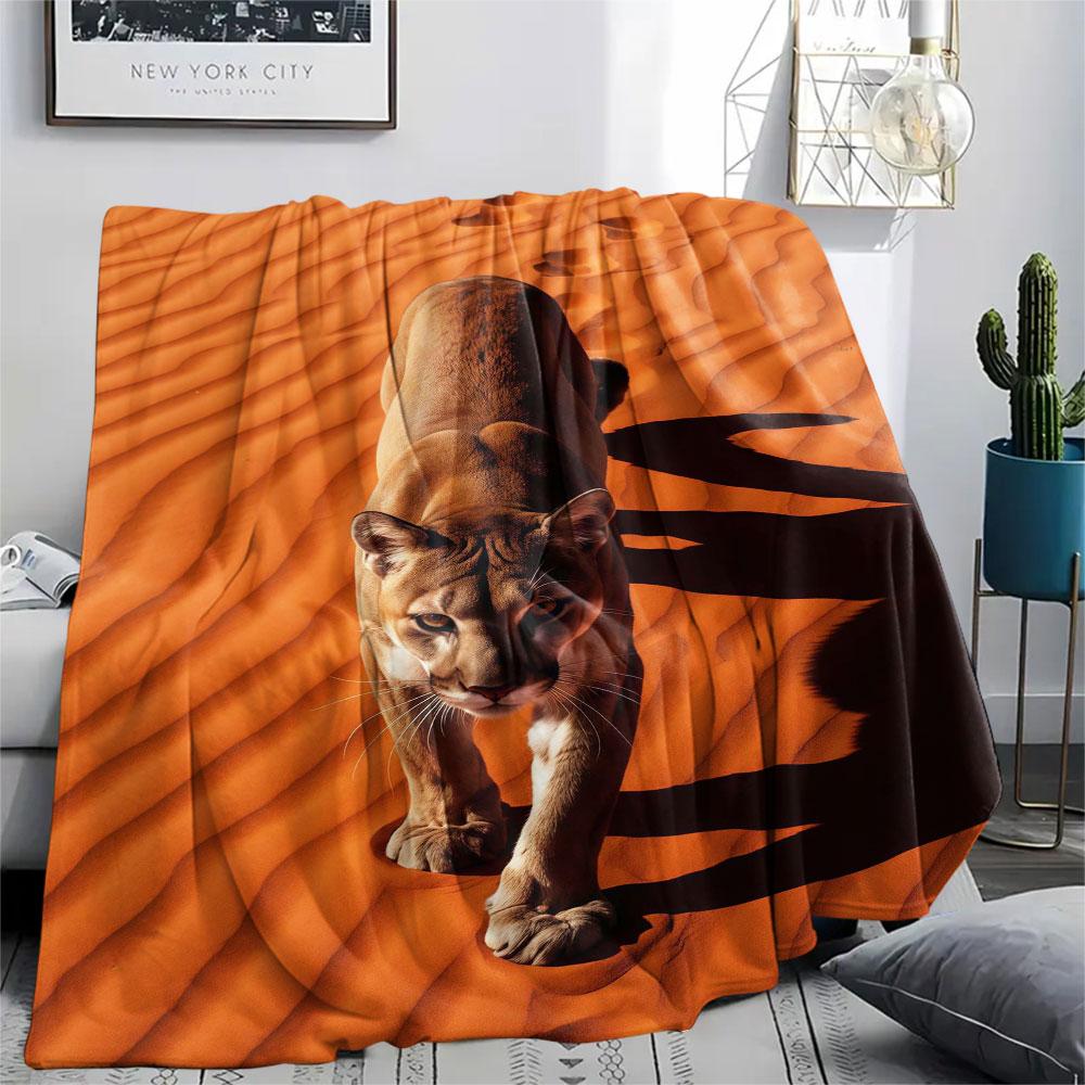 1Pc DuneBeasts Print Flannel Blanket, High quality Comfortable for All Seasons, Home Decor, Warmth and Comfort, Perfect for Christmas Gifts