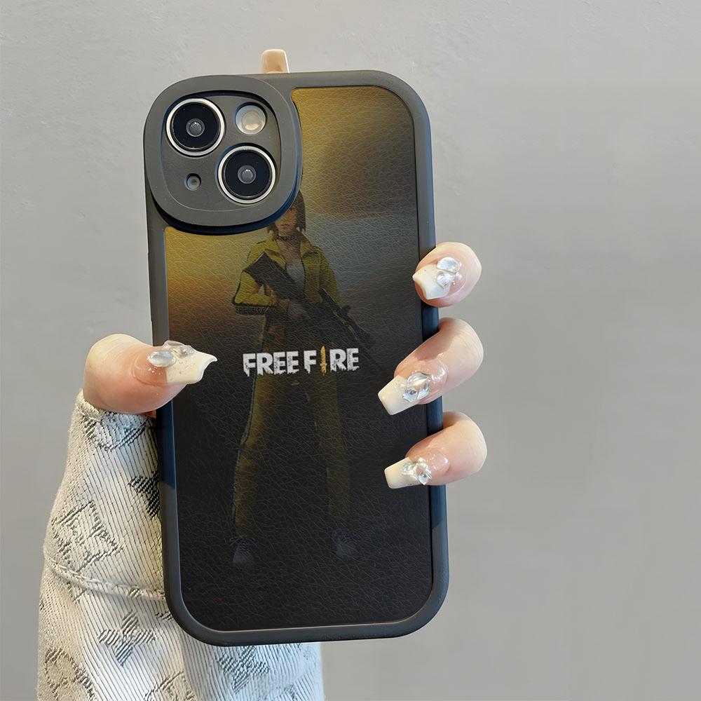 Free Fire Game Phone Case For IPhone 16 14 13 11 12 Pro Max Mini X XR XS Taiping 8 Plus Mini Lambskin Silicone Shell Cover