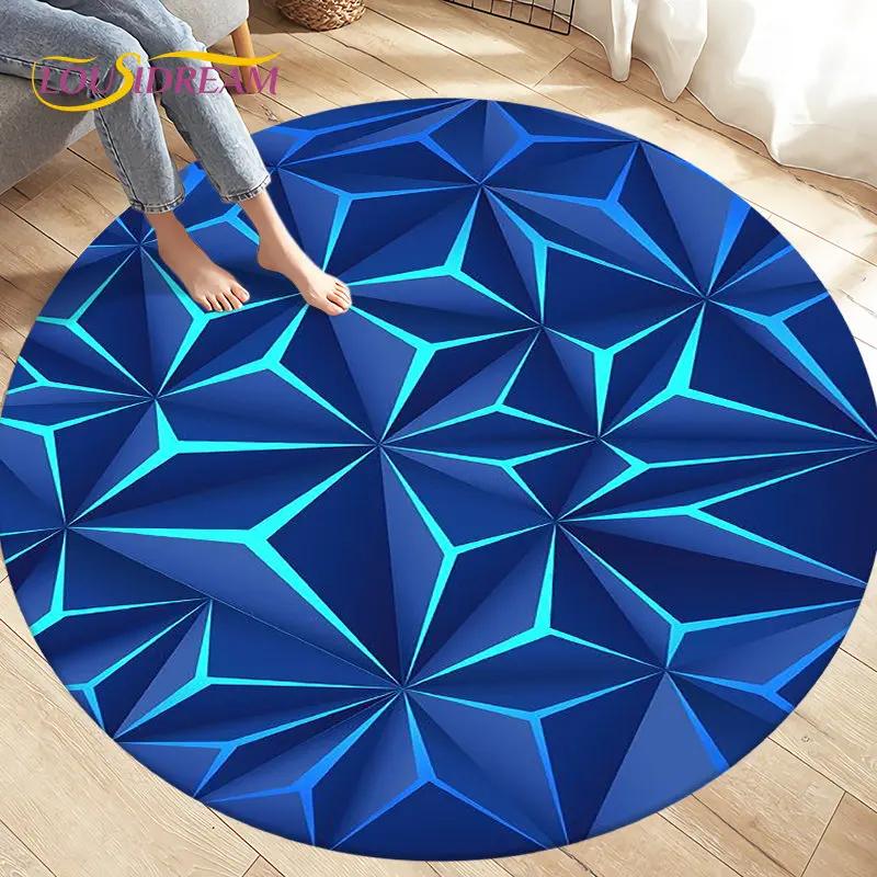 Tappeto per area illusione visiva geometrica astratta 3D Tappeto grande, rotondo per soggiorno, camera da letto, divano, decorazione, tappetino antiscivolo