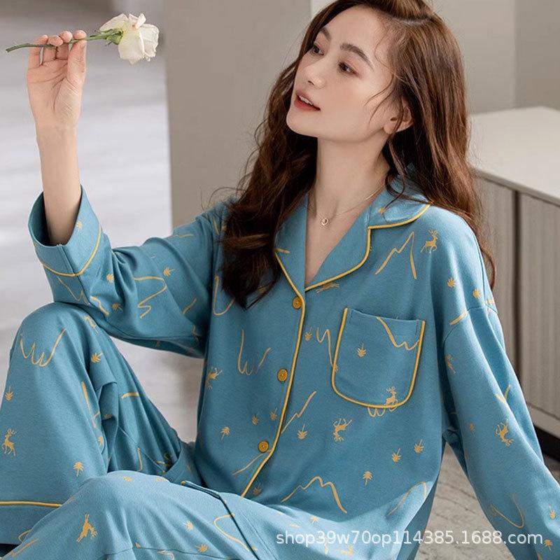 GMXIA Pajamas for Girls In Spring and Autumn Are Cute and Casual. They Are Long-sleeved and Long-pants Home Wear That Can Be Worn Over Two Sets