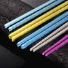 Color-Changing Titanium Crystal Chopsticks: Portable, Hollow, High-Temp Safe, Gift-Boxed for Outdoor & Home Use