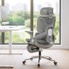 Office Chair, Ergonomic, 4D Armrests, Adjustable Headrest and Seat Depth, Grey Mesh