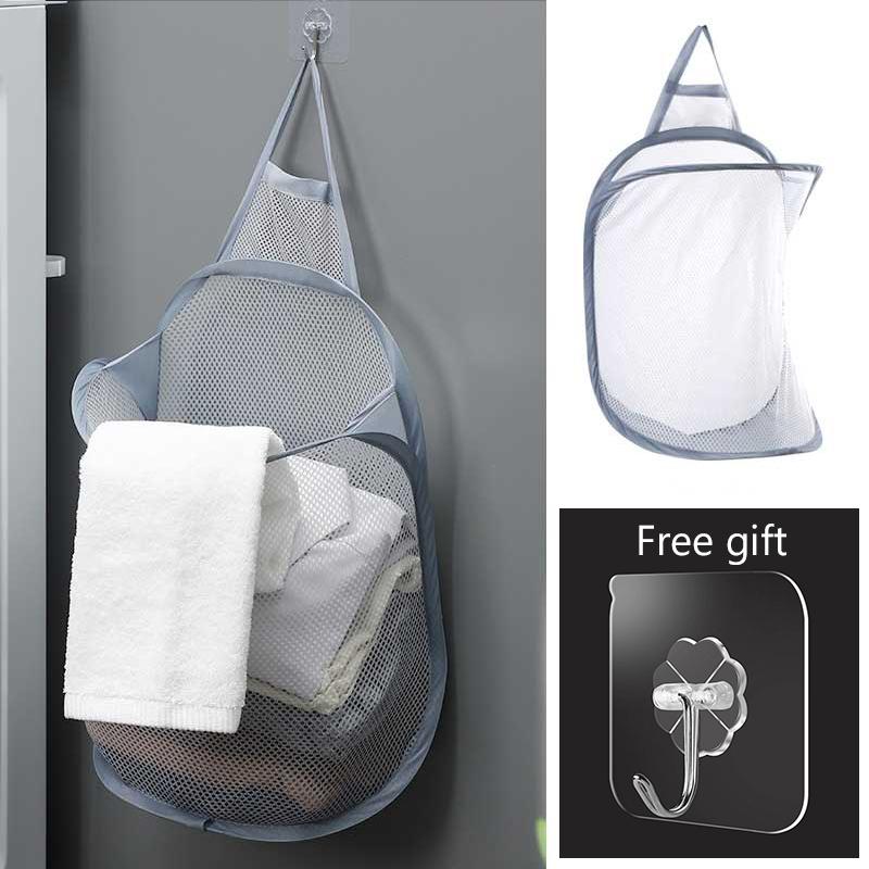 

Hanging Laundry Basket Foldable Mesh Storage Bag Wall Dirty Clothes Net Baskets Closet Organizer Hamper Children Toys Storager