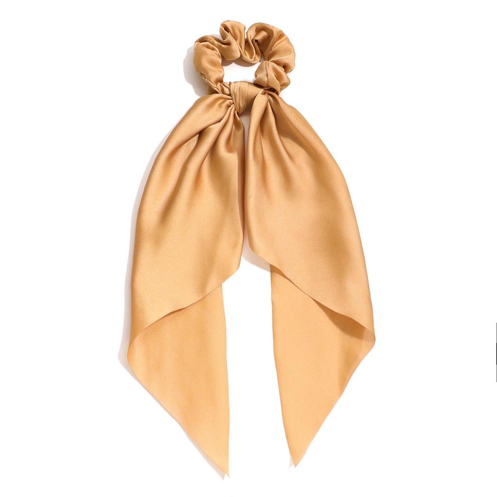 Spring Satin Knot Triangle Scarf: Solid Color Hair Accessory for Women & Girls