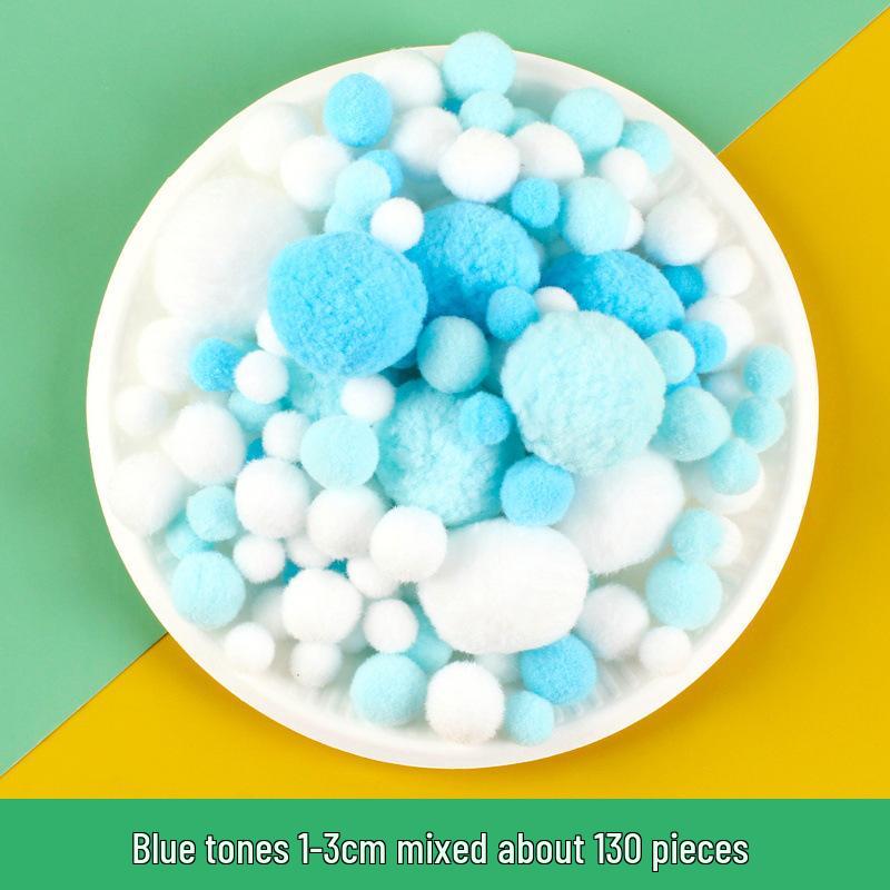 Colorful Gradient Pompom Pack: High-Elastic Plush DIY Toy Accessories for Kids