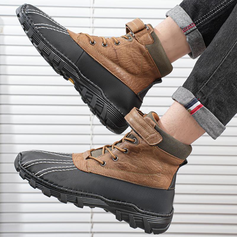 Super Warm Winter Men Boots Platfrom Sneakers Leather Boots Men Outdoor Shoes Waterproof Men Snow Boots Ankle Boots