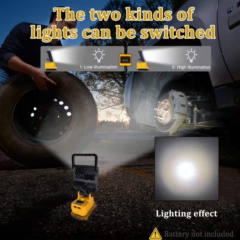 4-Inch Handheld LED Work Light - Red Base for Auto Repair, Camping, and Fishing