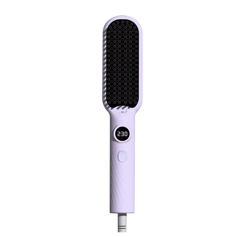 Cepillo alisador de cabello portátil iónico peine eléctrico para peinado suave y volumen