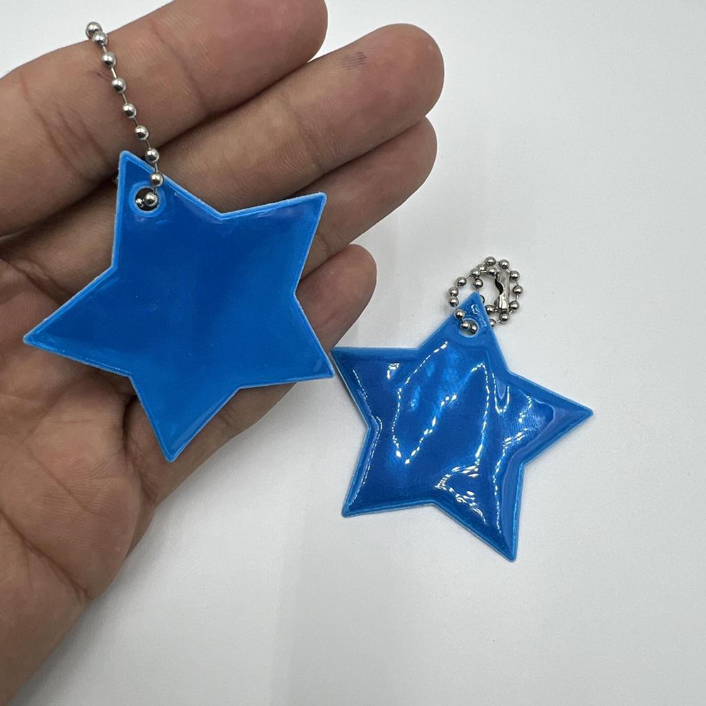 13-Color Reflective Star Pendant: Customizable Logo Keychain & Backpack Ornament