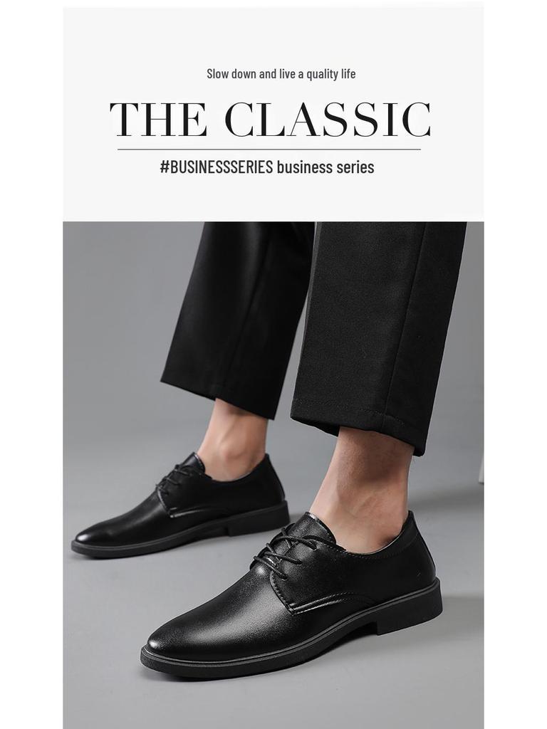 Plus Size British Casual Formal Leather Men's Shoes - Versatile for Weddings and Work