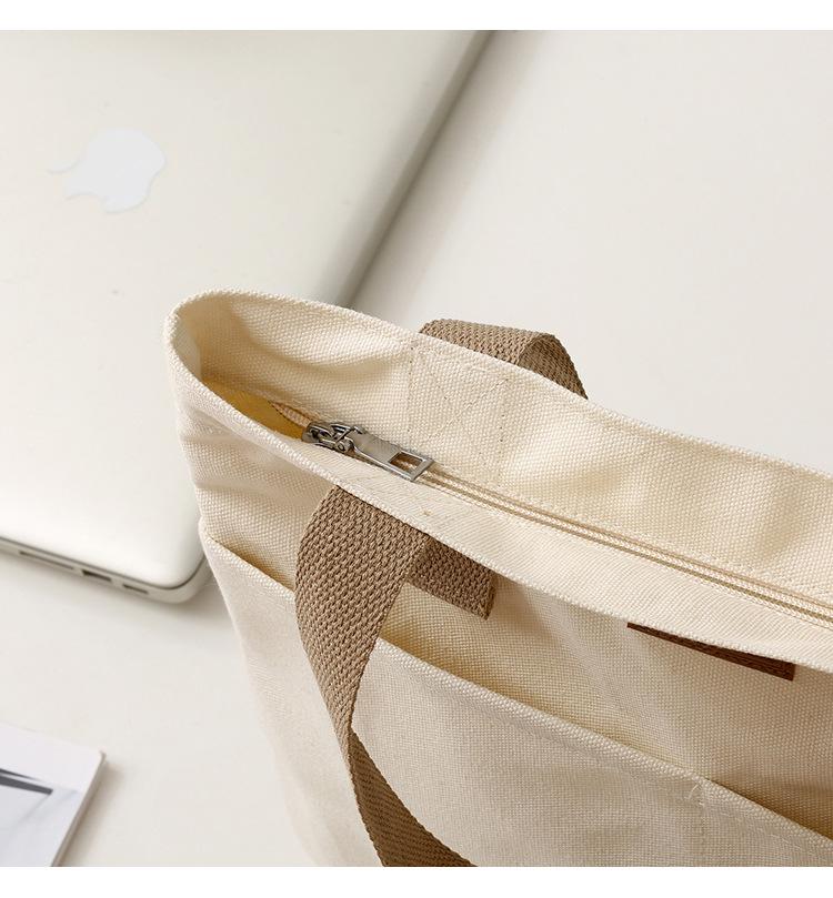 Spacious Canvas Crossbody Bag for College Students - Versatile Korean & Japanese Style