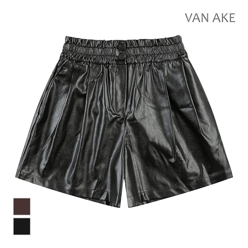 VANAKE Frill Elastic Leather Shorts_Vb2Yslud03Z