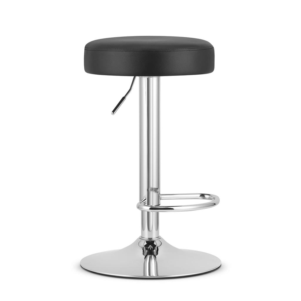 ROJST Stool - Black Eco-leather / Chrome Base