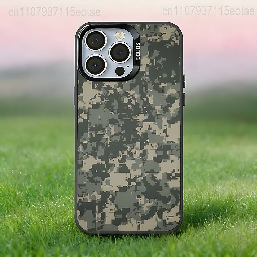 Camouflage Camo Military Cool Black Phone Case Compatible with iPhone 17 16 15 14 13 12 11, Pro, Max, Plus, E, Air, Mini