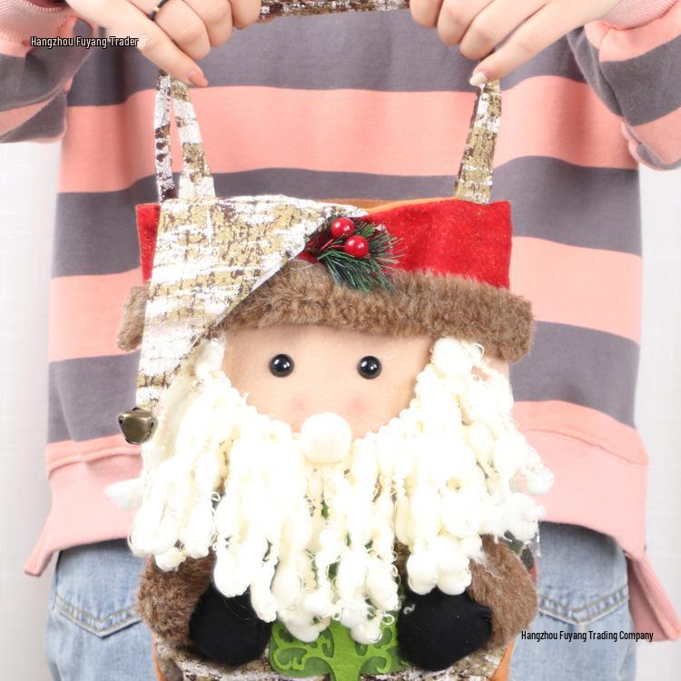 Large Santa Claus Christmas Eve Gift Bag with Pocket for Decorations
