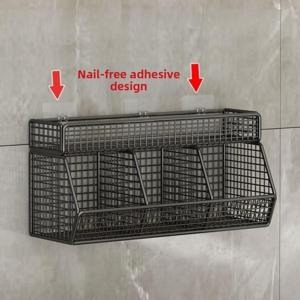 Wall Mounted Hanging Fruits Basket Double Layer Onion Storage Wire Basket  for Garlic