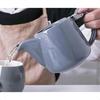 Premium Grey Porcelain Teapot with Removable Stainless Steel Infuser Large 550ml Capacity Easy Brewing and Stylish Serving Dish