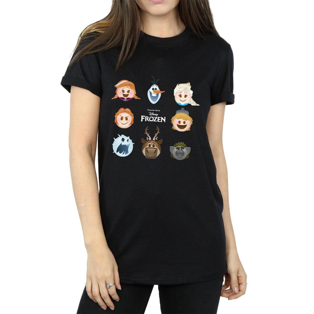 Disney Womens/Ladies Frozen Heads Cotton Boyfriend T-Shirt