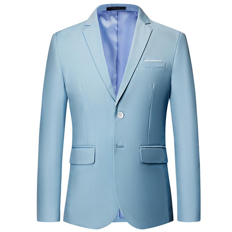 

2026 Plus Size Slim Fit Solid Color Business Blazer 6XL небо синє кольору