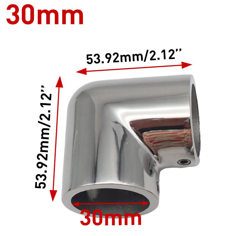 4PCS 2 Way Boat Hand Rail Fitting 22MM/25mm/30mm/32mm Stainless Steel 90 Degree Elbow Pipe Connector for Marine Yacht Boat Accessories
