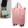 Travel Luggage Bag with Pulley Expandable Travel Bag Fashion Wet and Dry Separation Large Capacity Portable Fitness Bag