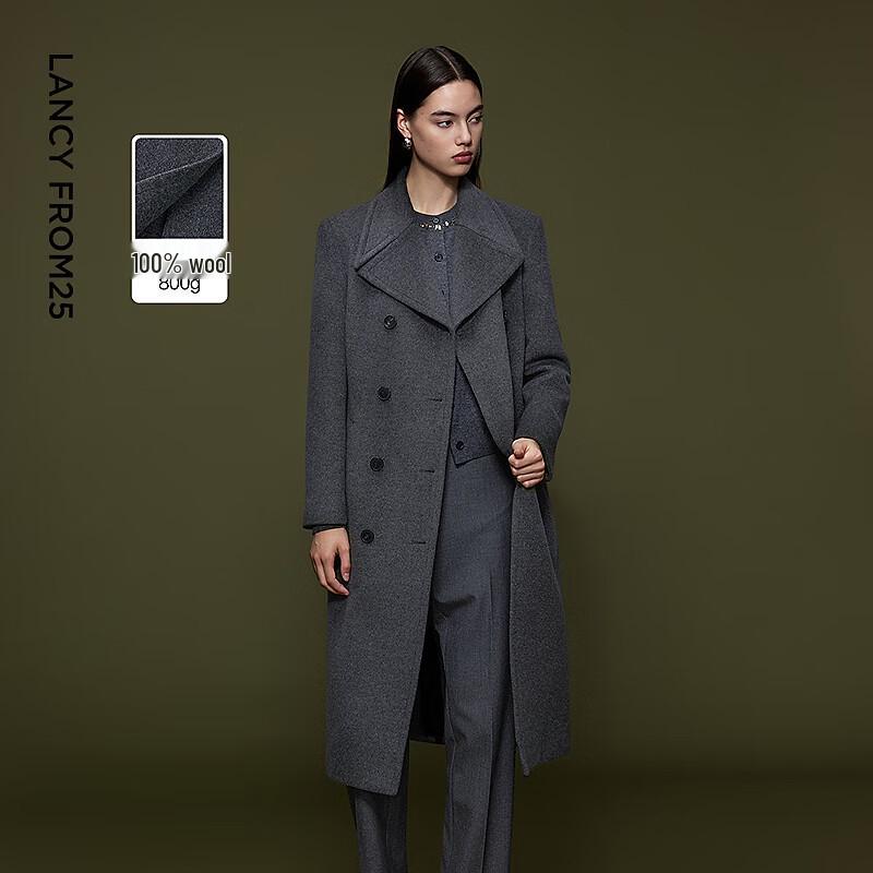 Langzi Pure Wool Retro Elegant Tweed Overcoat