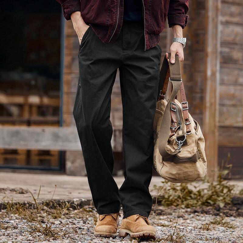 Men's American Retro Loose Straight Work Pants