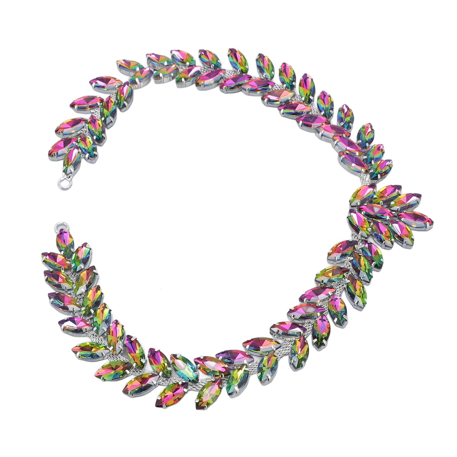 Decorative Rhinestone Chain 3.5x44.5cm Rhinestone Chain Sewing Embellishment for Clothes