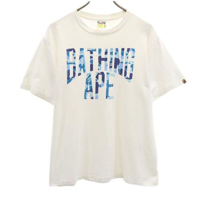 Print Short Sleeve T-shirt M White System A BATHING APE Men's Used