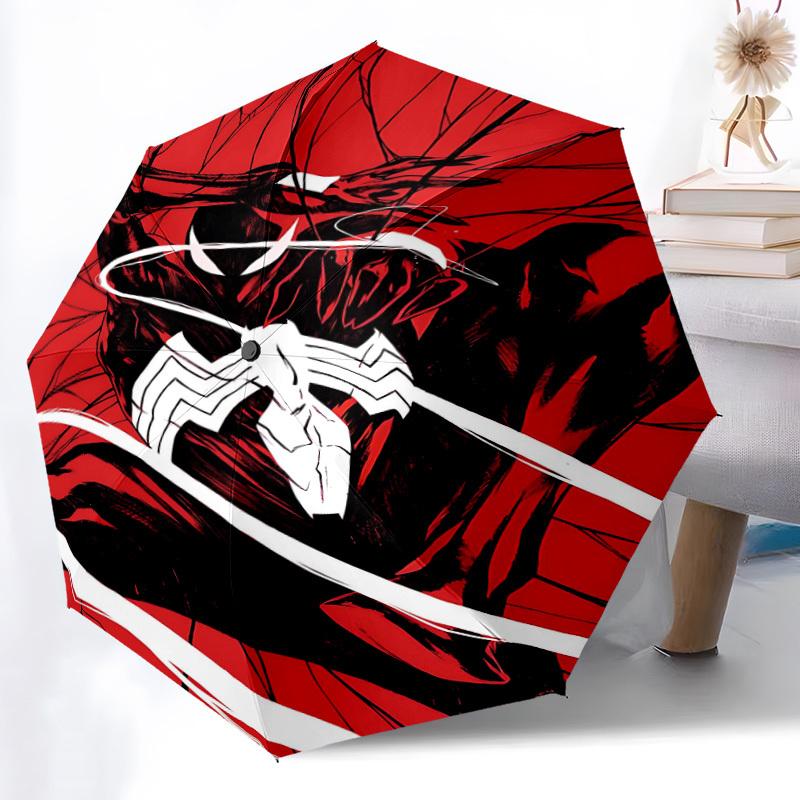 1pz Ombrello Pieghevole Automatico Spider-Man - Design Compatto a 8 Stecche, Plastica e Ferro Resistenti, Uso Quotidiano F104038