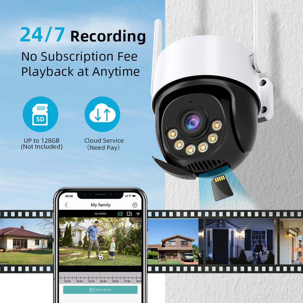 8MP 4K IP-Kamera 5MP Speed Dome Auto Tracking PTZ-Kamera Smart Home Outdoor Wireless WIFI-Kamera Überwachungsmonitor iCsee
