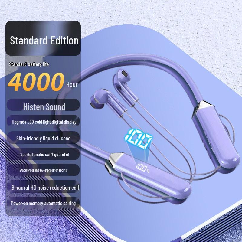 2026 Wireless Neckband Bluetooth Headphones - Comfortable for Long Wear, Unisex, Ideal for Sports, with Large Battery Life