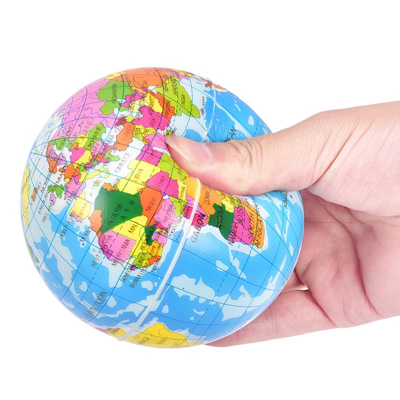 Stress Relief Vent Ball World Map Squeeze Hand Wrist Exercise Geograpy Learning