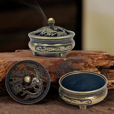 Longfeng Fingertip Stove Creative Portable Indoor Mini Incense Burner Antique Three-legged Aromatherapy Stove Home Decor Gift