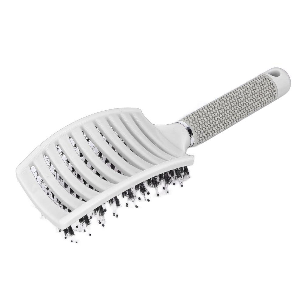 Ergonomic Handle Vented Styling Brush Curved Design Anti Frizz Hair Comb  For Thick Fine Hair