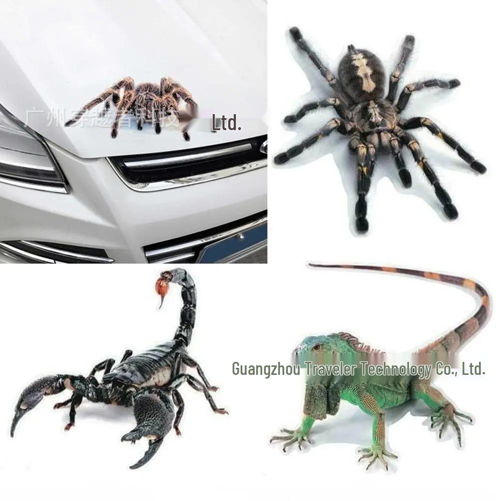 

3D Наклейка на автомобиль Скорпион Паук Ящерица: Креативная прозрачная наклейка для маскировки царапин Spider