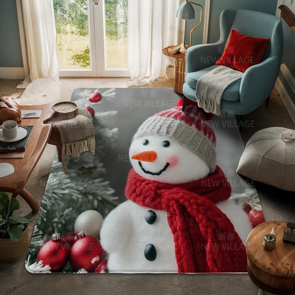 House Entrance Carpet Home Door Mat Living Room Bath Foot Bathroom Non-slip Water Absorption Rugs Bath Merry Christmas Winter