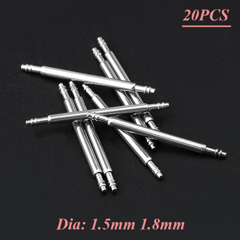 20 Stück Ø 1,5 mm/1,8 mm Federstege Uhrenarmband Gliederstifte 12 mm 14 mm 16 mm 18 mm 19 mm 20 mm 21 mm 22 mm 24 mm 26 mm Armband Gliederstifte